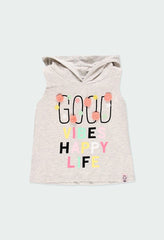 Hooded T-shirt for girls Boboli 424167-8095 color gray
