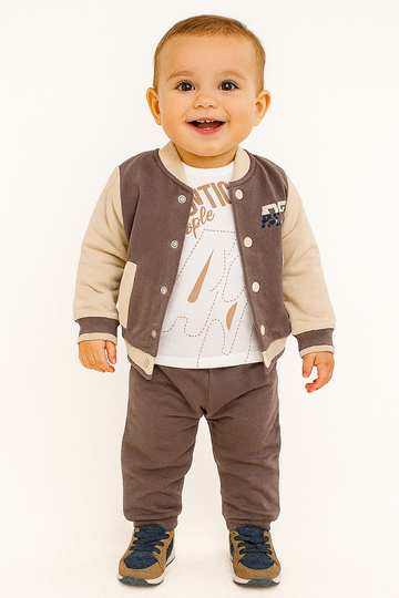 Boy's 3-piece tracksuit brown Arif Baby 1021-16725