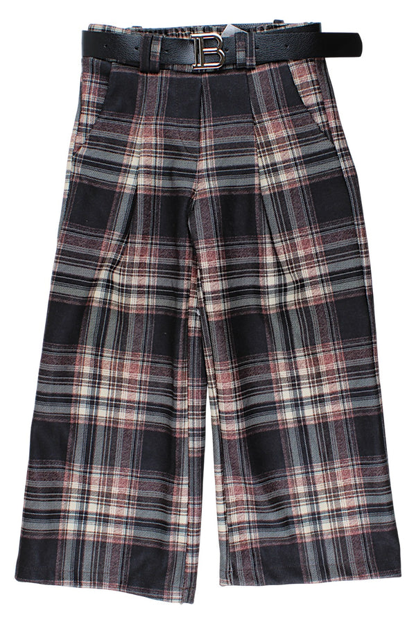 Girls' black checkered trousers Guliwerkids 10868-121025