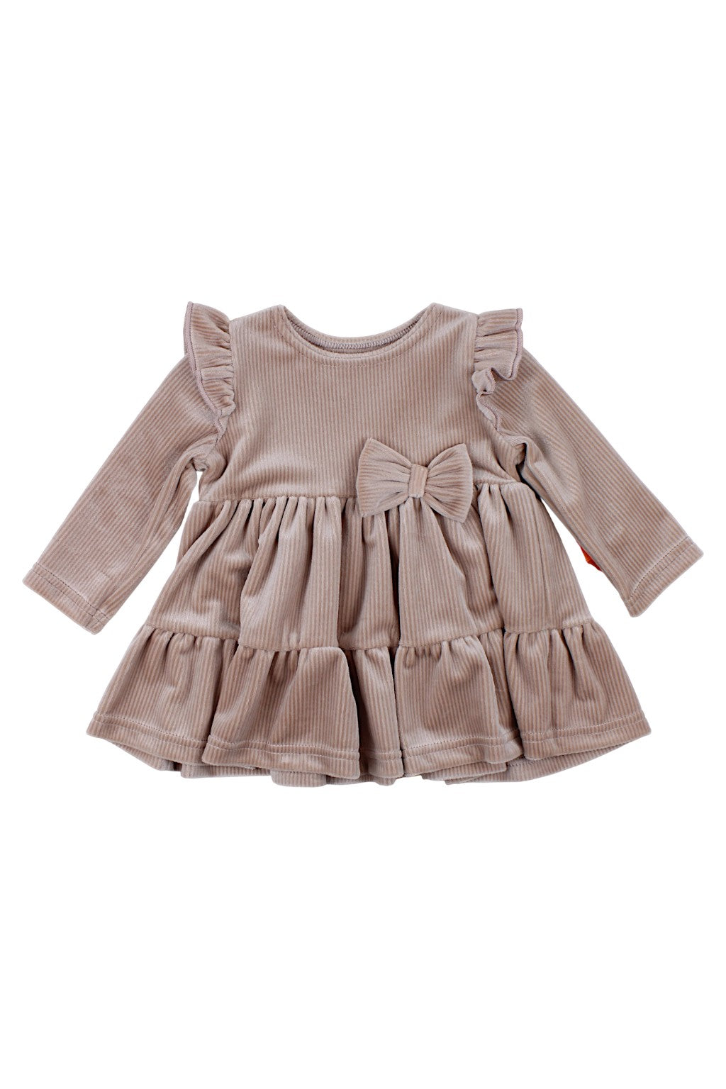 Girls' velvet dress, beige, Mona 1216-221025-1