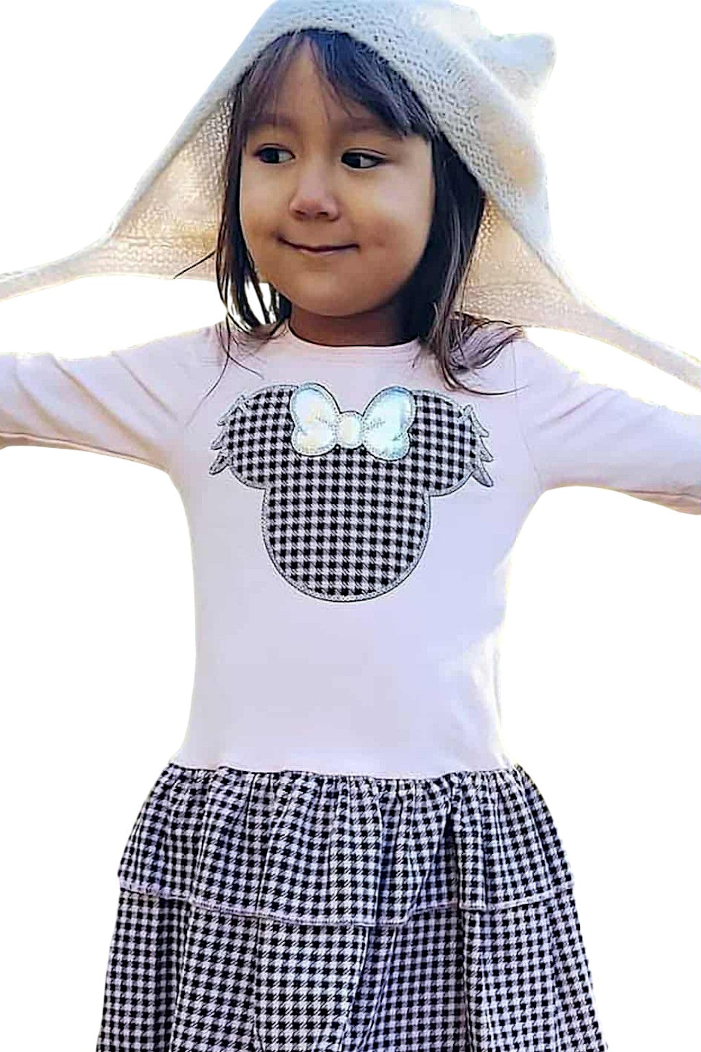 Girls' pink checkered dress Guliwerkids 1218-221025