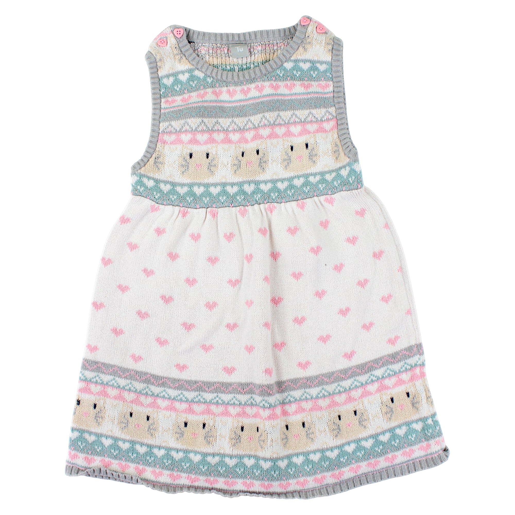 Girls' dress with cats and hearts used here code 149