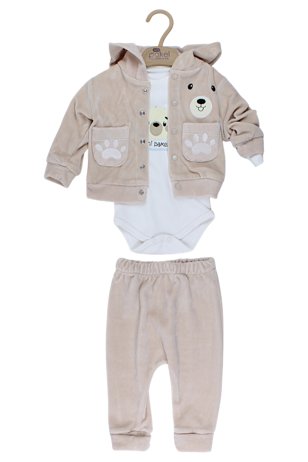 Mis velvet tracksuit for girls, beige, Pakel 1290-28825