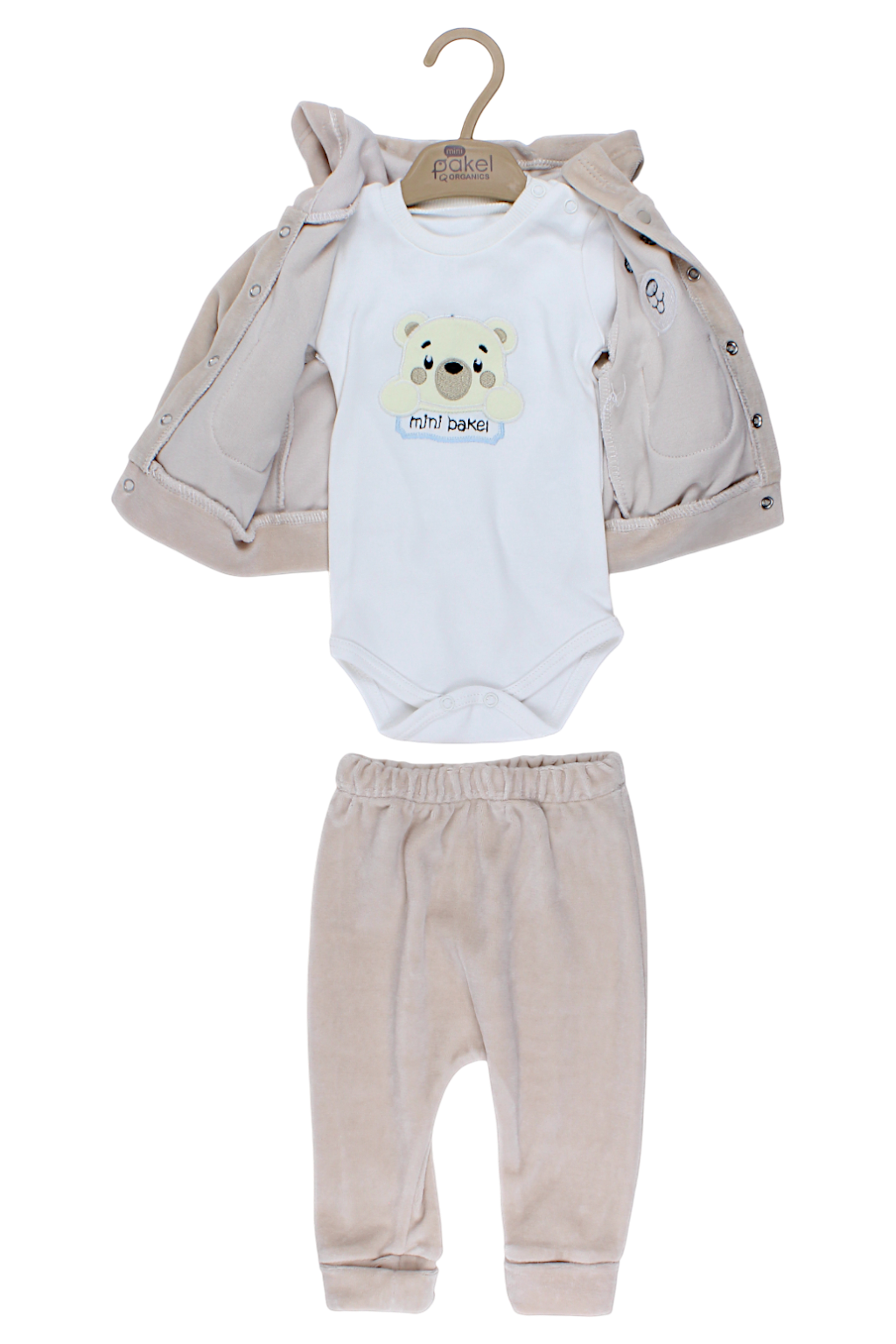 Mis velvet tracksuit for girls, beige, Pakel 1290-28825