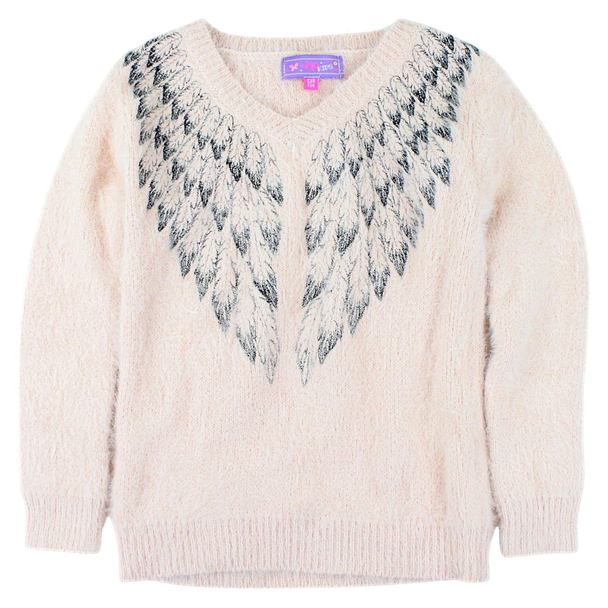Long-sleeved feather sweater for girls, used MO KIDS code 151