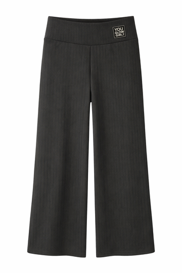 Spodnie szwedy prążek dziewczęce czarny Viollen 1345-30126-14