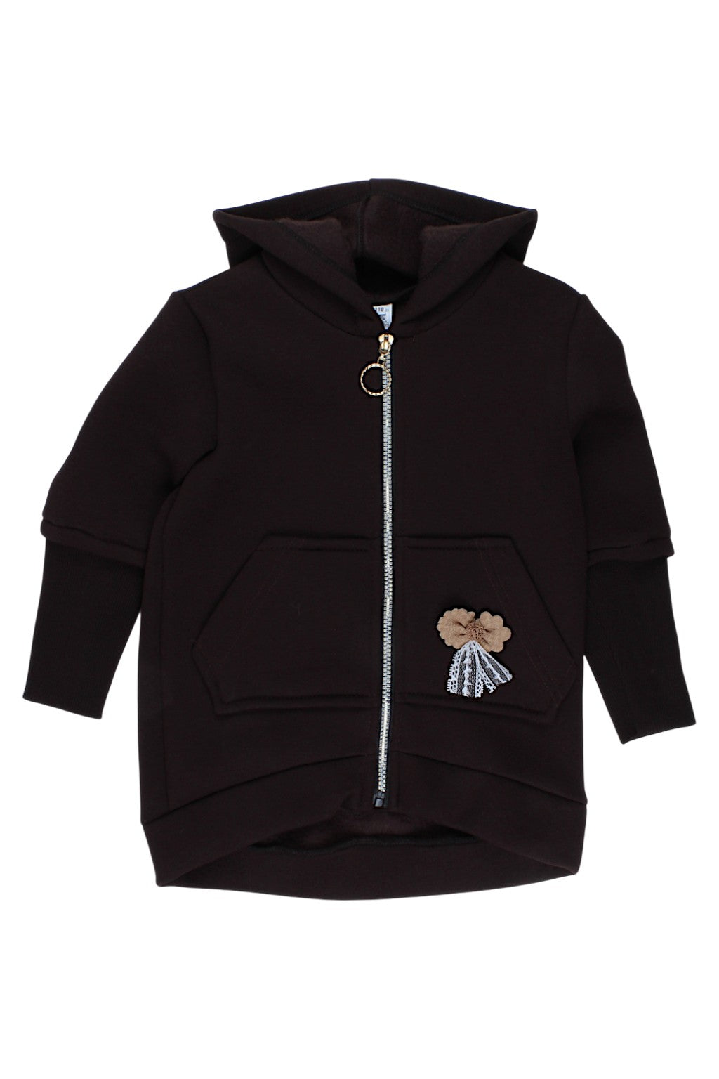 Girls' chocolate insulated jacket-sweatshirt Matyszczak 1425-26925