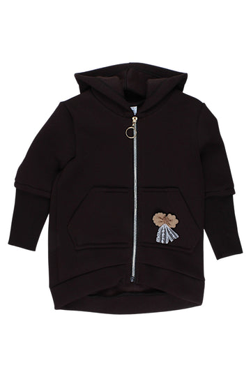 Girls' chocolate insulated jacket-sweatshirt Matyszczak 1425-26925