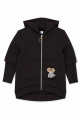 Girls' chocolate insulated jacket-sweatshirt Matyszczak 1425-26925