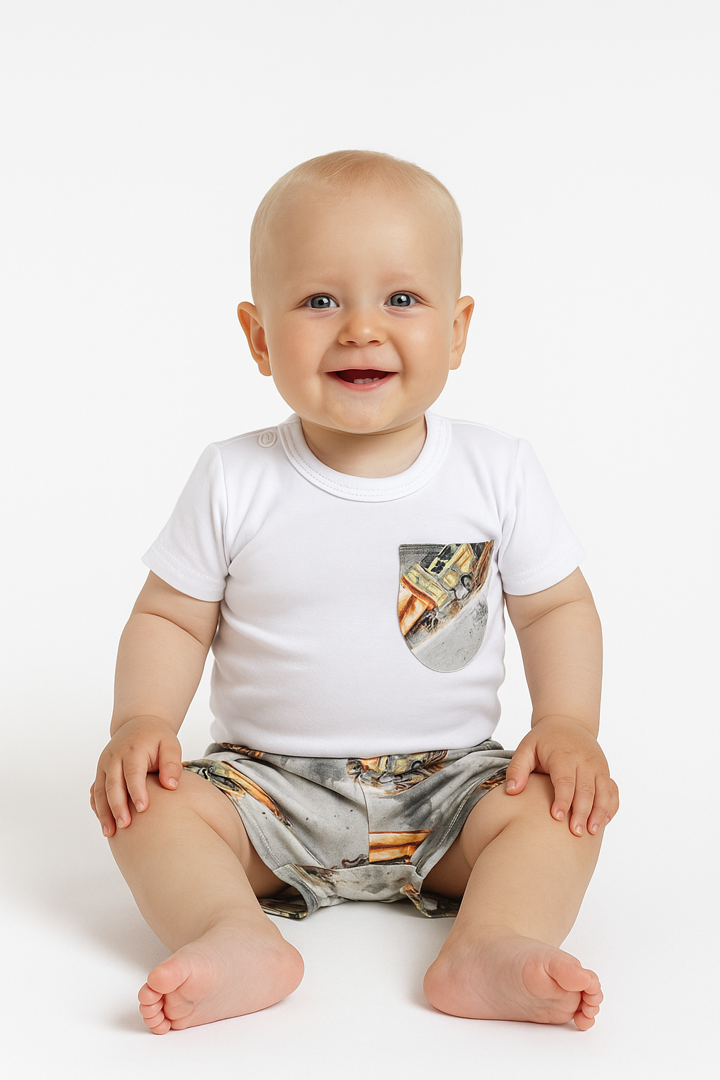 Boy's gray TIR bodysuit set Guliwerkids 1426-24625