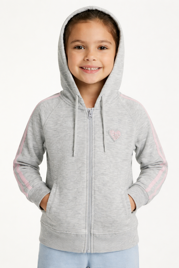 Bluza rozsuwana z kapturem dziewczęca popiel LaLoca 1643-21326-37