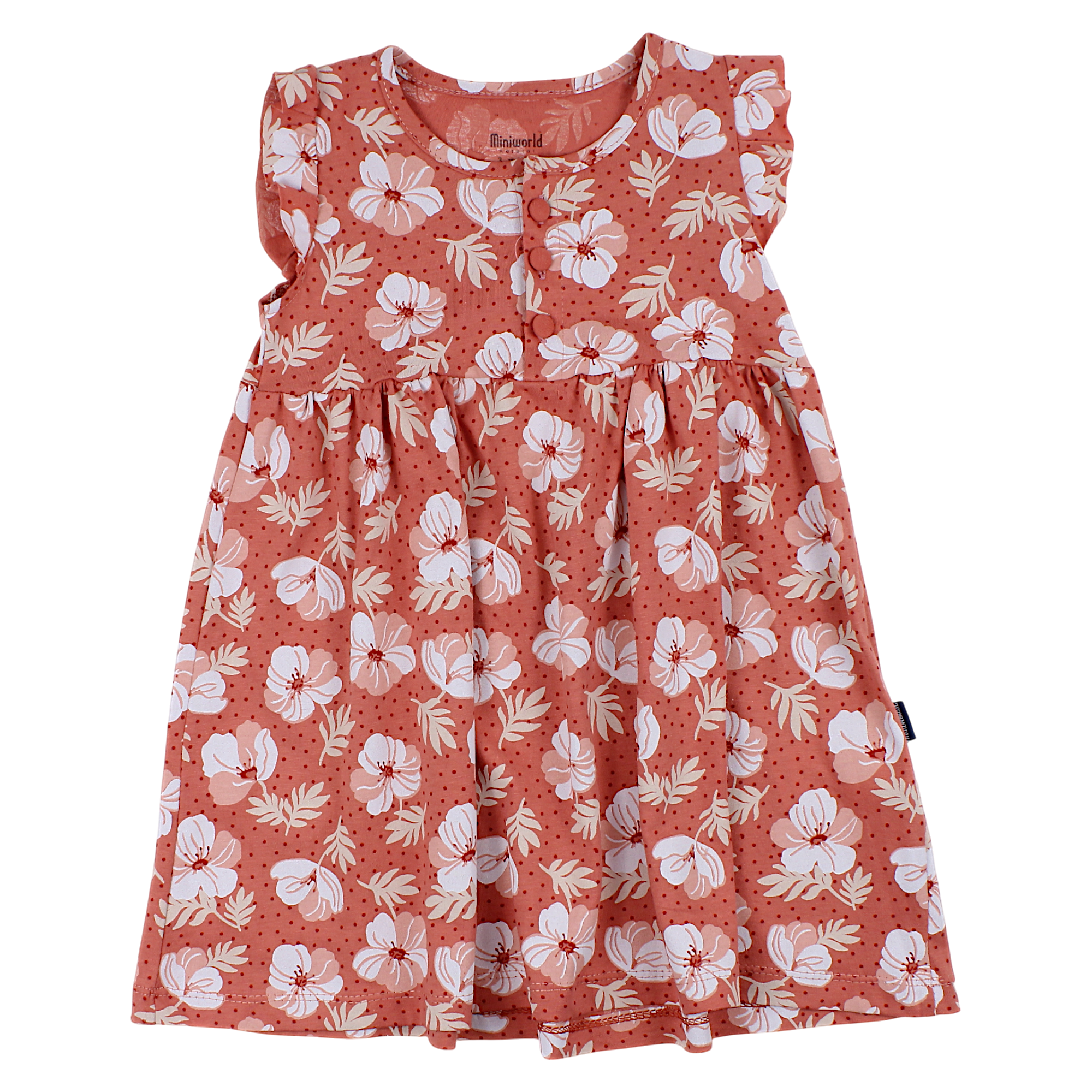 Cotton dress flowers girl orange Mini Word 17254-13525-51