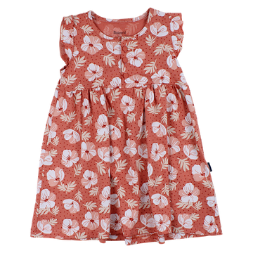 Cotton dress flowers girl orange Mini Word 17254-13525-51