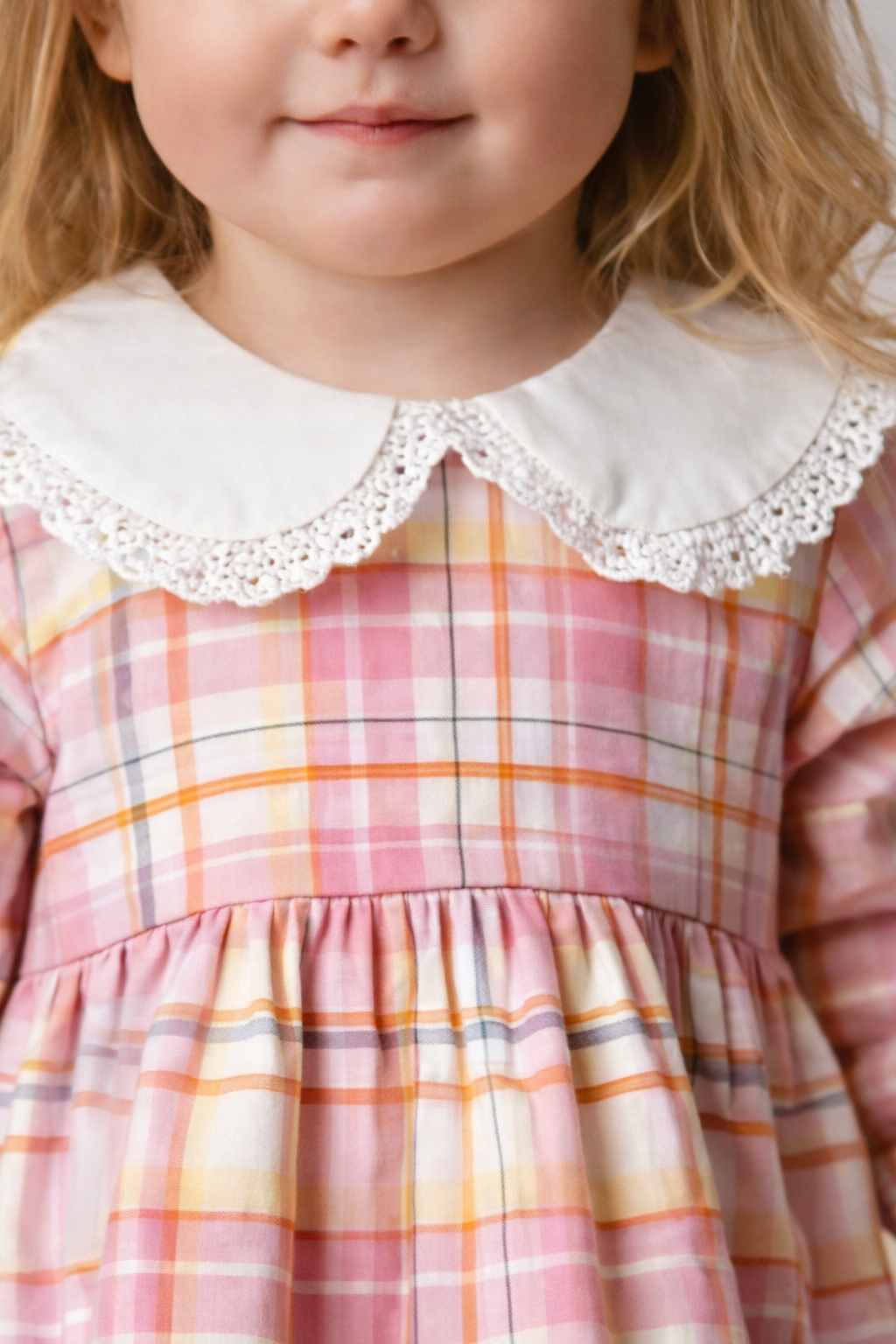 Sukienka kołnierzyk dziewczęca róż Bebedexs 1766-31126