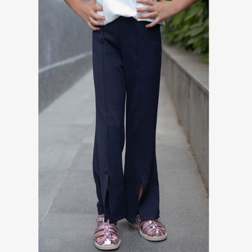 Girls' flared trousers navy blue Breeze 18379-10924 GKMOD