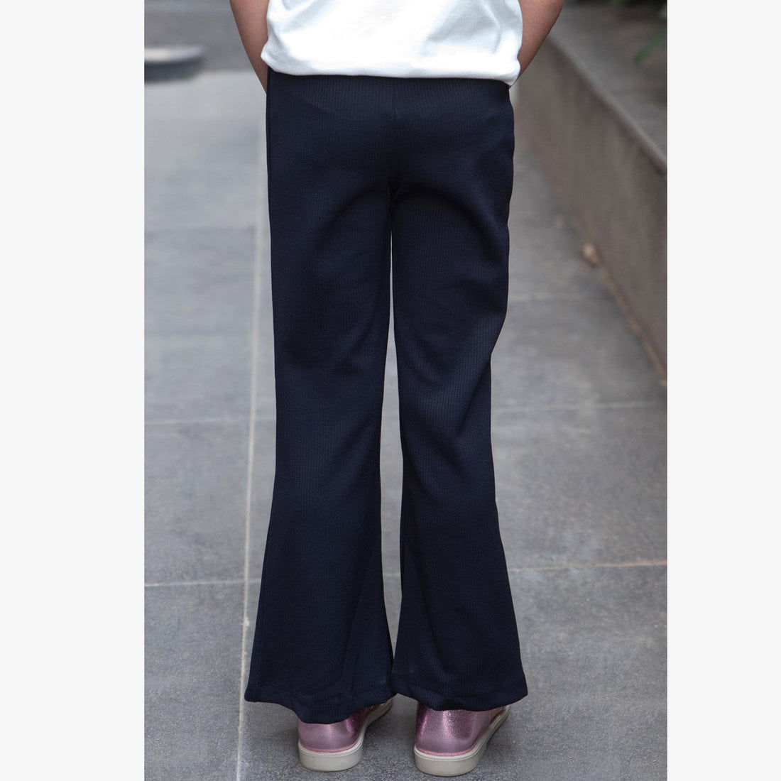 Girls' flared trousers navy blue Breeze 18379-10924 GKMOD