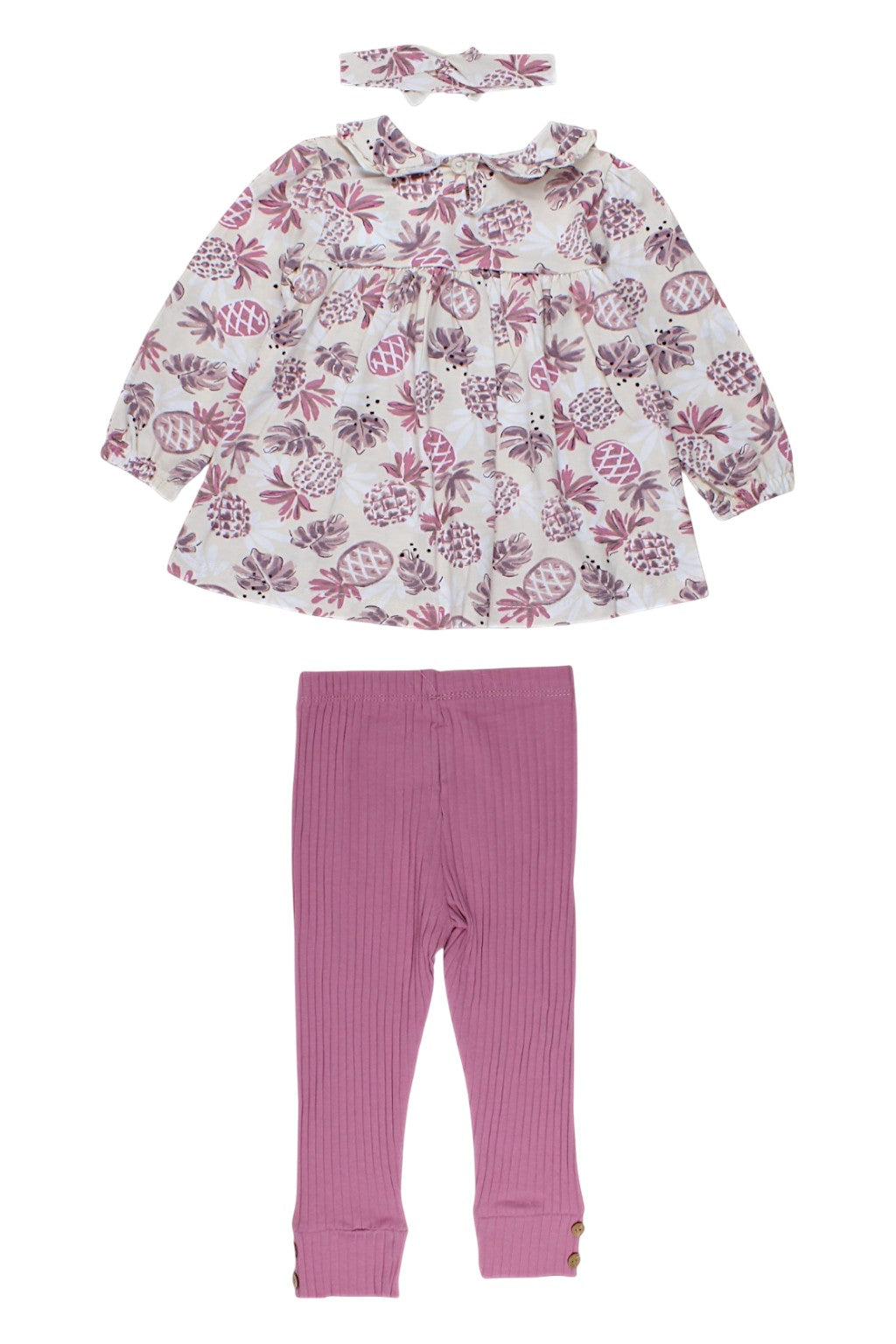 Girl's blouse, leggings and headband set, berry color, Deco, G189505-16725