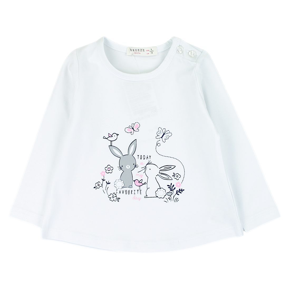 Bunny shorts set for girls white Breeze 19613-5325-3