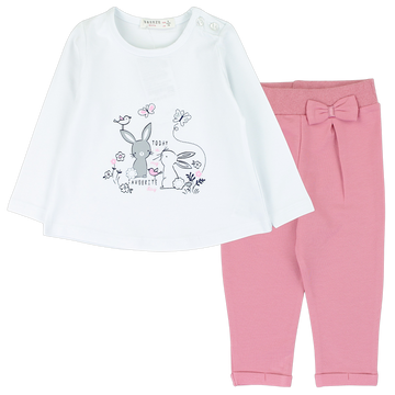 Bunny shorts set for girls white Breeze 19613-5325-3
