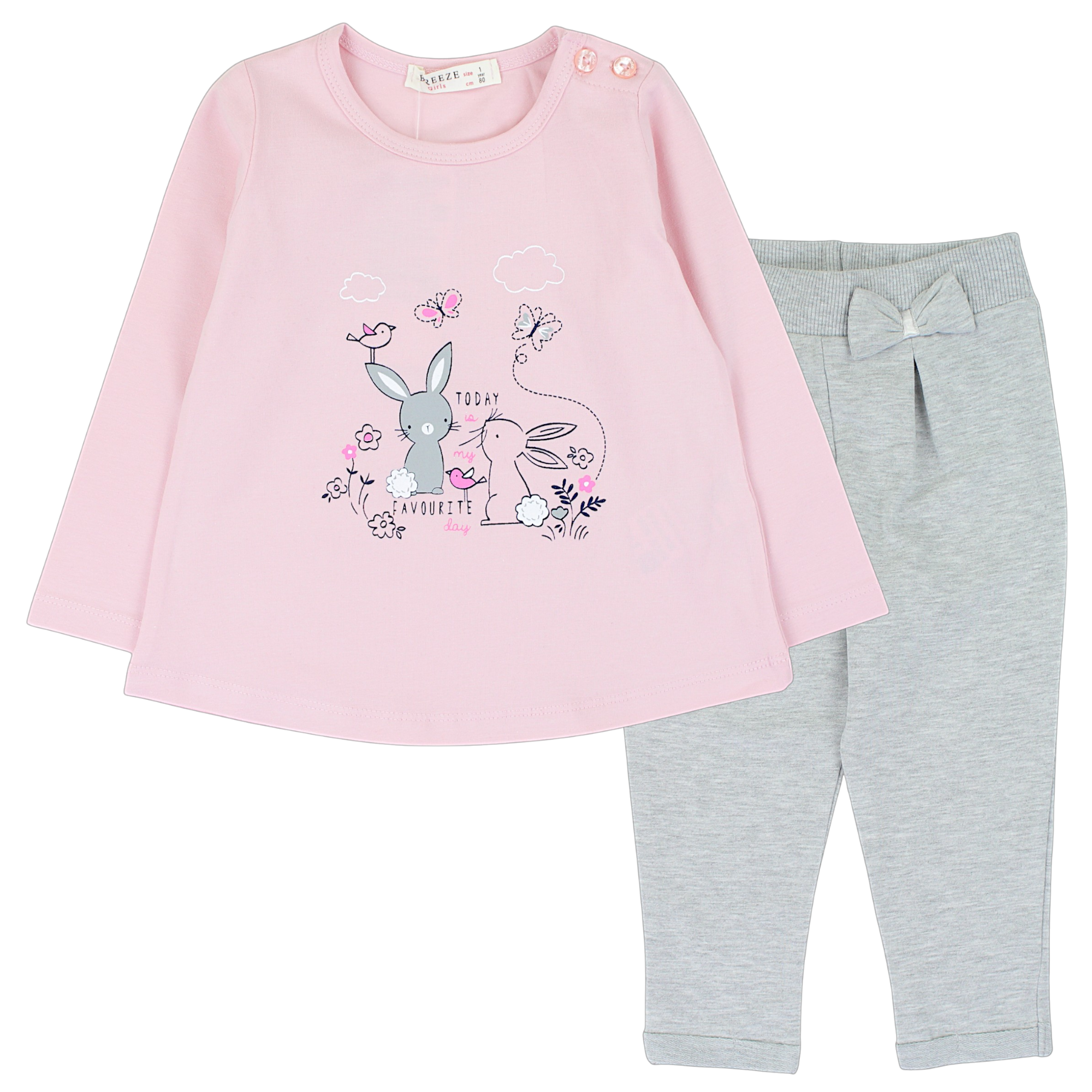 Bunny shorts set for girls pink Breeze 19613-5325-40