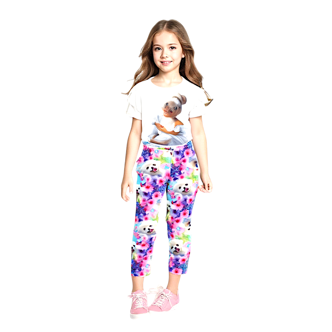 Leggings doggy digital print girls purple Dresmoda 2026-11-7325-20
