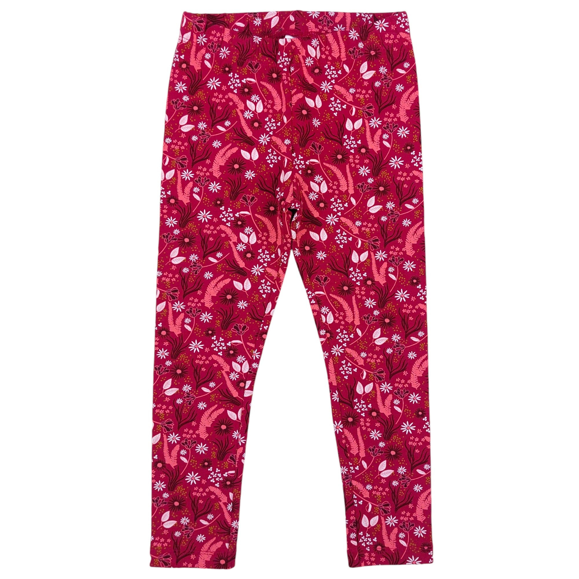 Girls' floral leggings plum KID 15596-10924 GKMOD