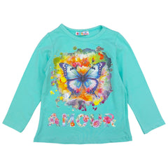 Cotton blouse butterfly girl mint Dassi 24898-19924