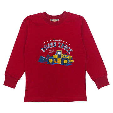 Cotton blouse Excavator boy burgundy Your Word 864-30924