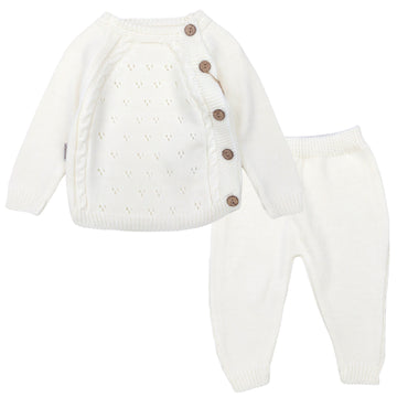Set of wool sweater and leggings for girls cream Becol 1429-71024