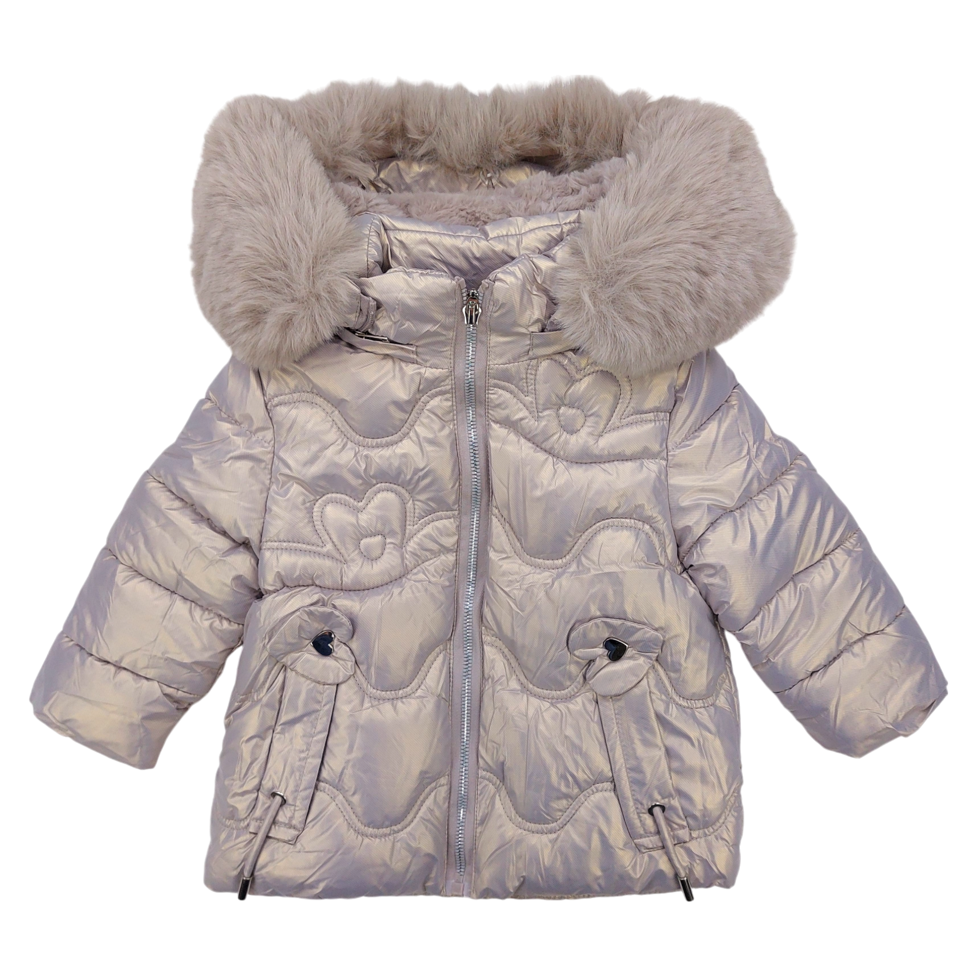 Girls' winter jacket beige Happy House KK-2260-211024