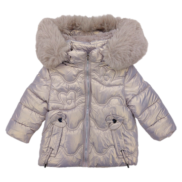 Girls' winter jacket beige Happy House KK-2260-211024