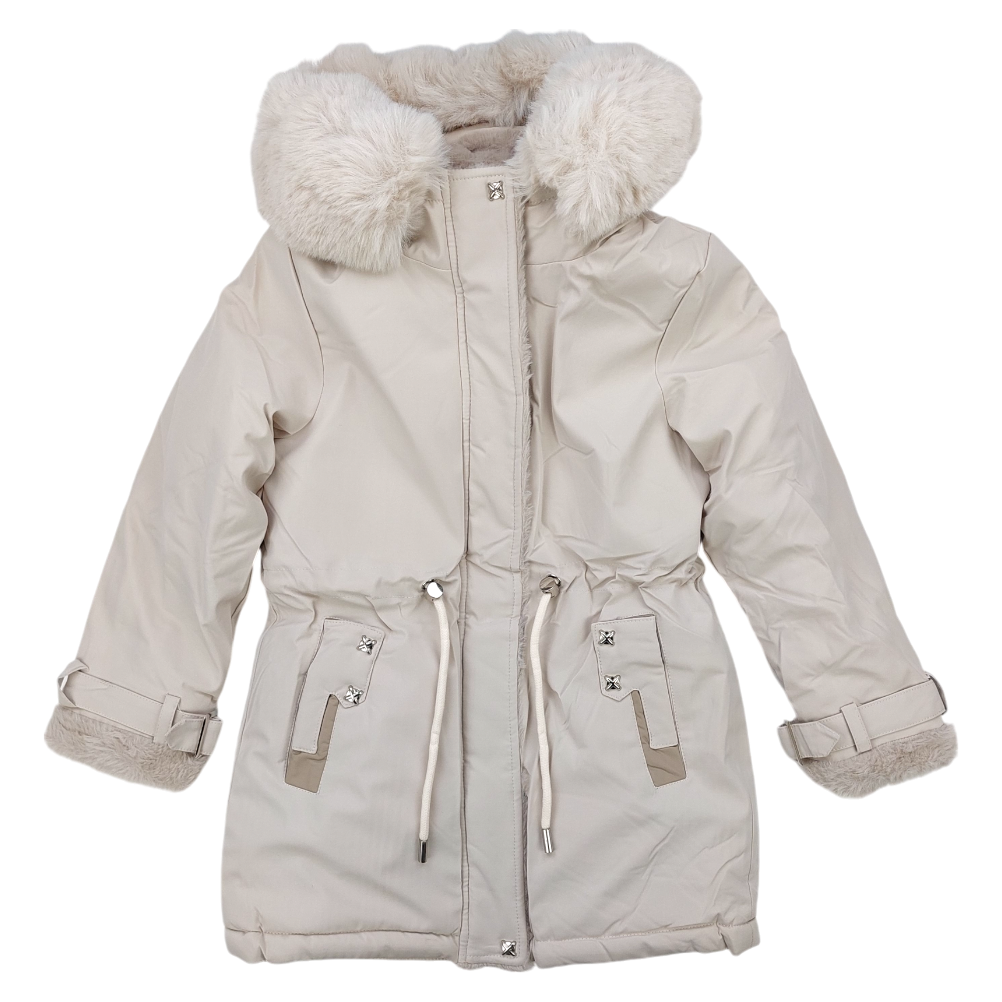 Girl's winter parka jacket beige Happy House KK-2245-211024