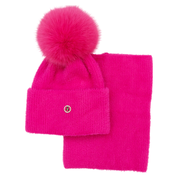 Set of hat with snood alpaca girl fuchsia Ambra N-27-241024-21