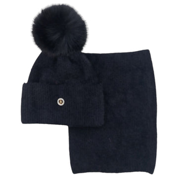 Set of hat with snood alpaca girl black Ambra N-27-241024-14