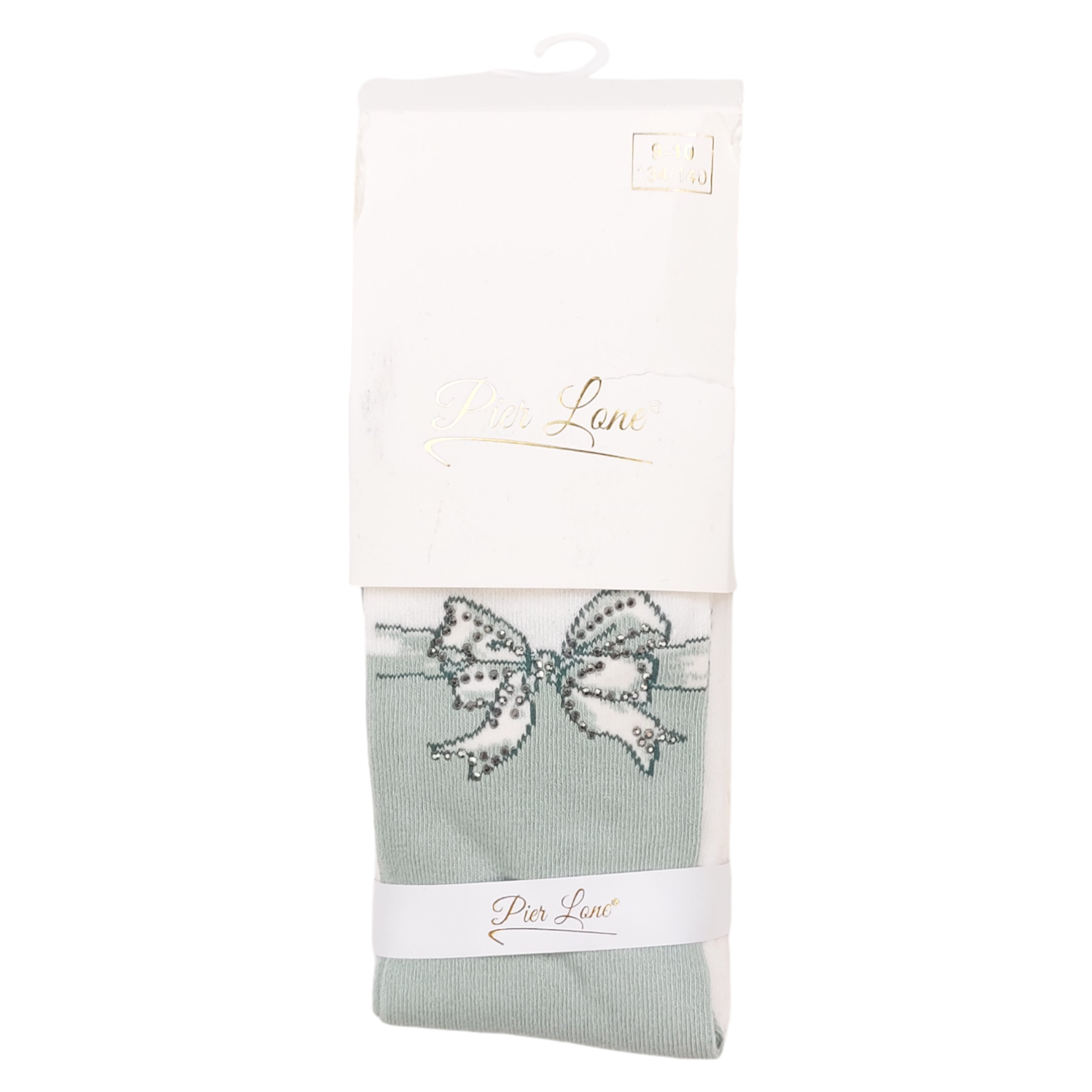 Girls' scented bow tights mint Pier Lone 646-161024