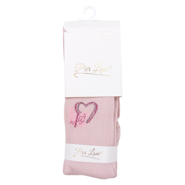 Girl's scented heart tights powder pink Pier Lone 1634-191024-39