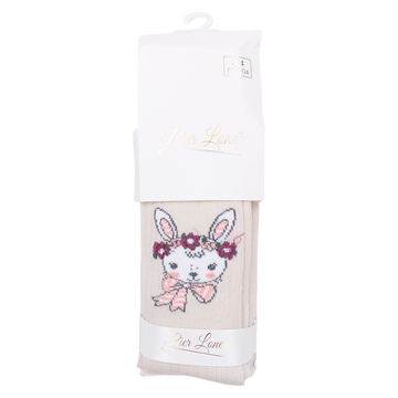 Bunny scented tights for girls beige Pier Lone 1748-191024-1