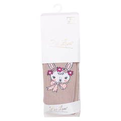 Bunny scented tights for girls cappuccino Pier Lone 1748-191024-7