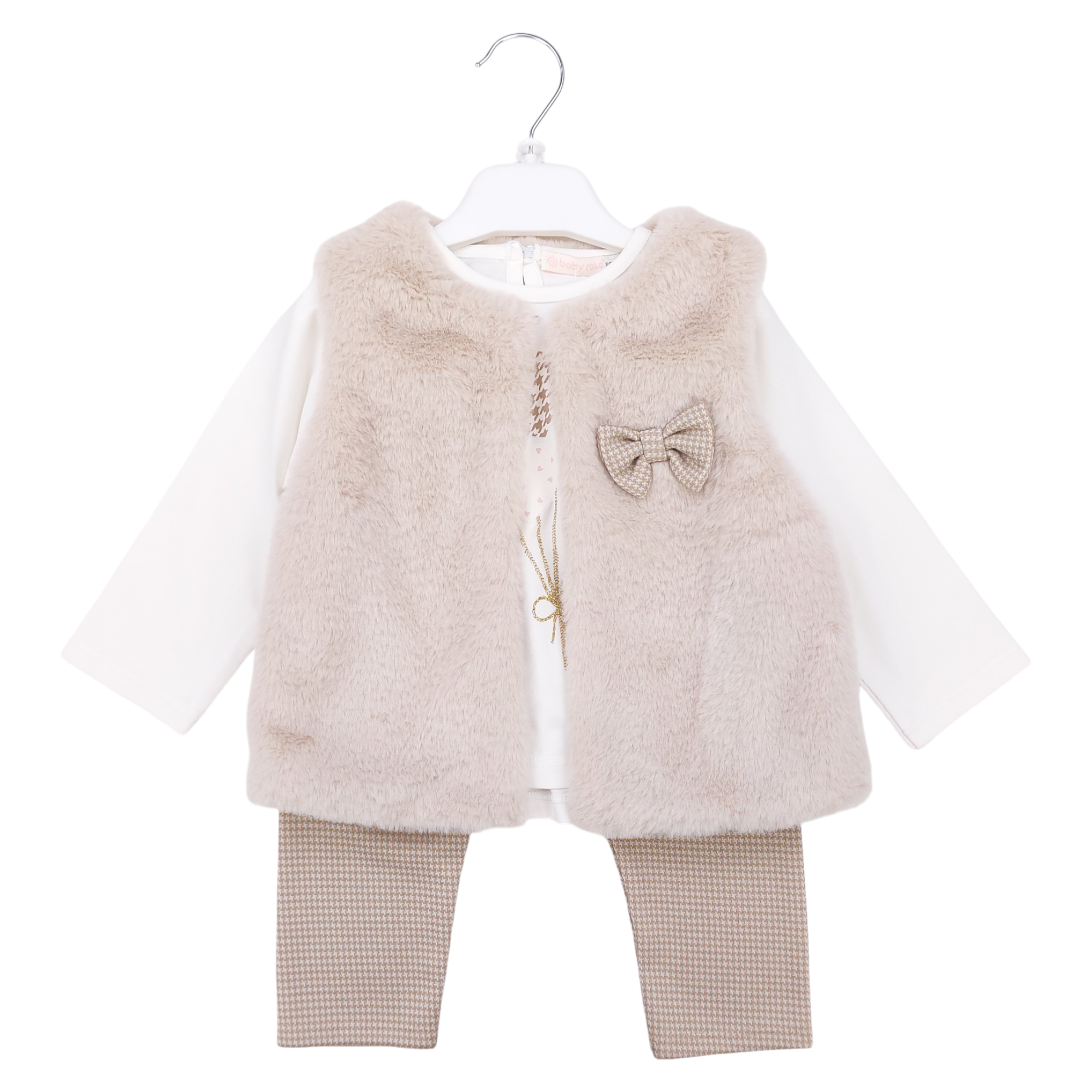 Set of 3 pieces girls beige Baby rose 4685-29824 GKMOD