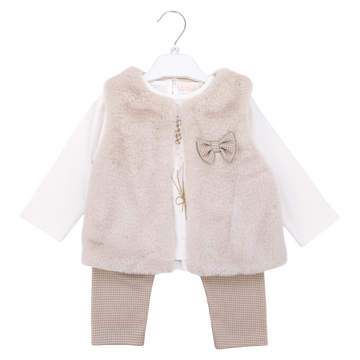 Set of 3 pieces girls beige Baby rose 4685-29824 GKMOD