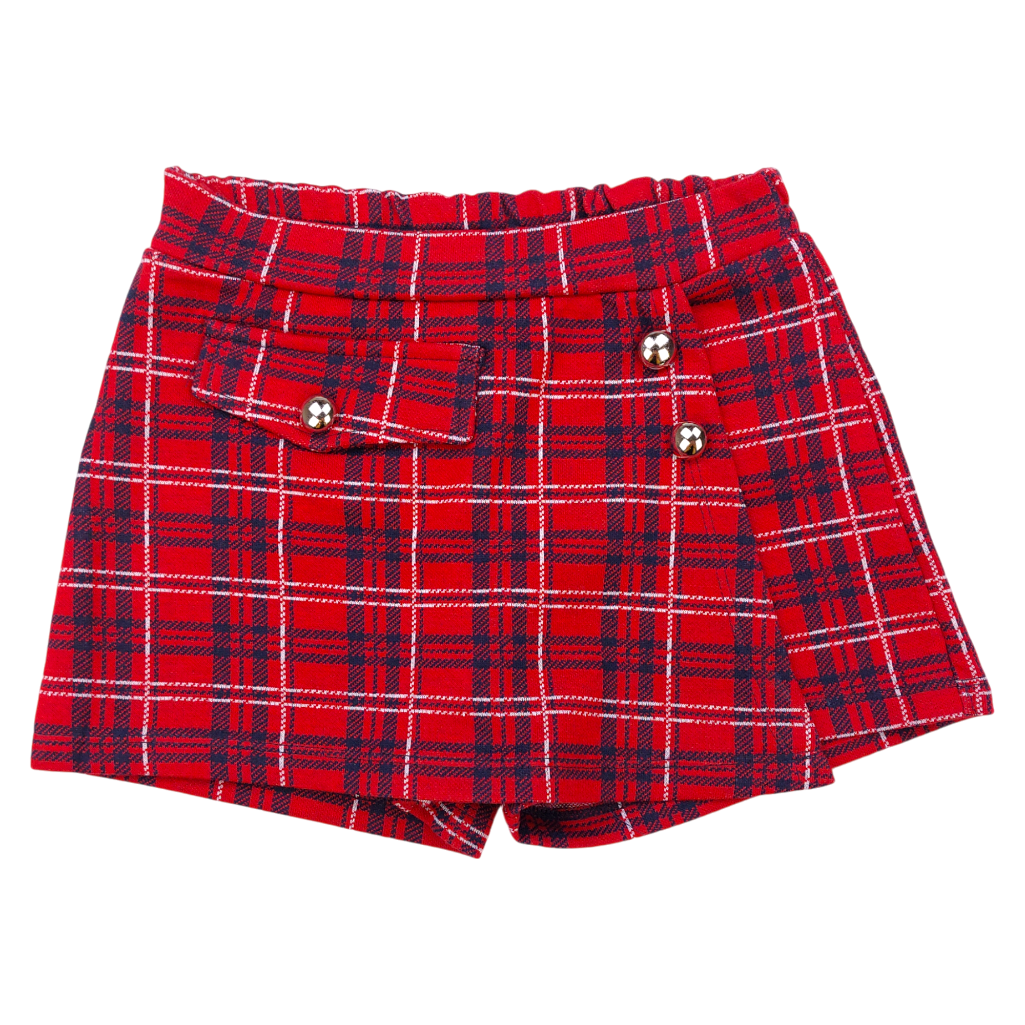Girls' red checkered skirt shorts Breeze 19530-191024-18