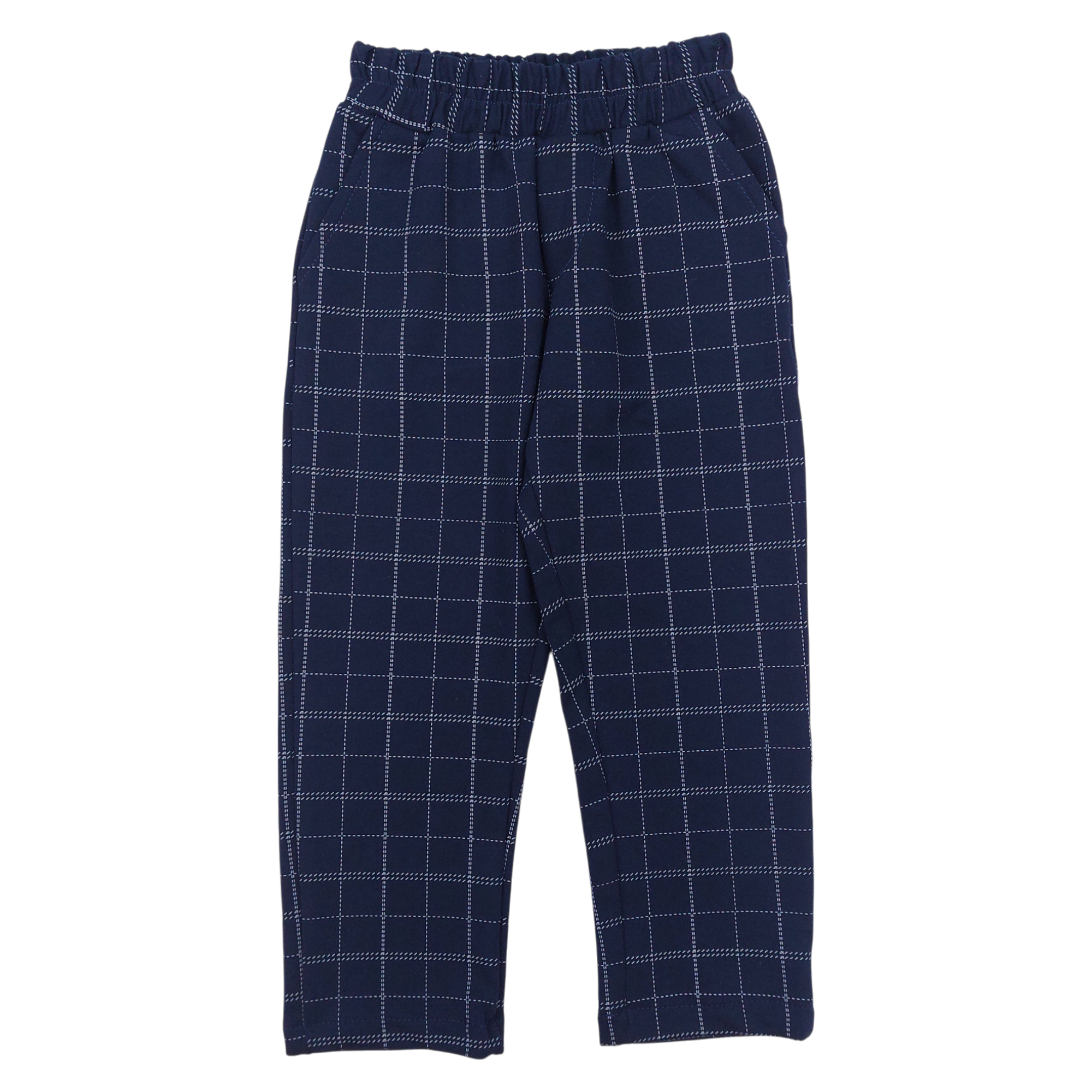 Boy's elegant checked trousers navy blue Marwa 13912-61224-23