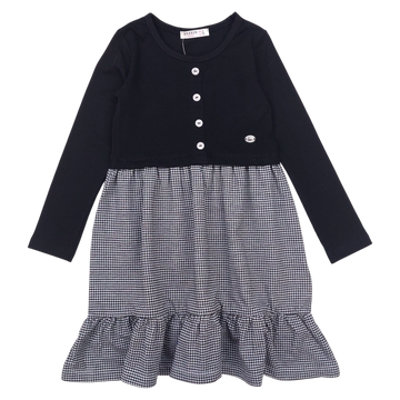 Girl's checkered dress black Breeze 21094-271124-14