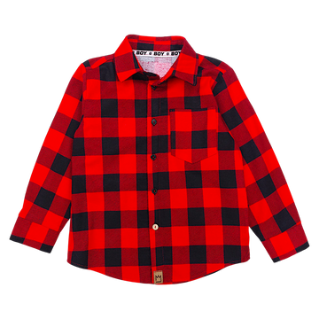 Boy's red checked shirt Mimi 12993-161224-18