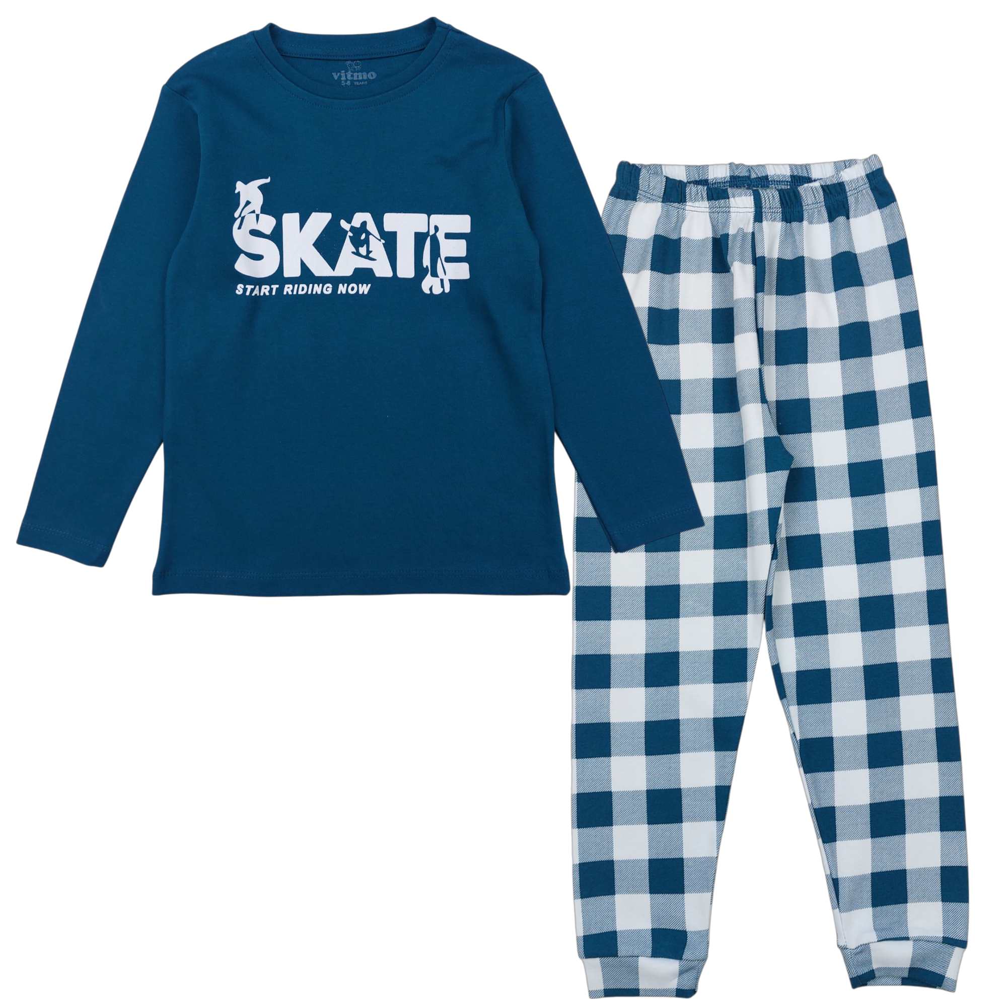 Skate pajamas for boys sea green Vitmo 49589-271124-34