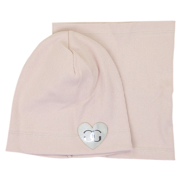 Set of hat and scarf for girls beige Gracek 2027-11-7325-1