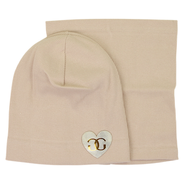 Set of hat and scarf for girls capucino Gracek 2027-11-7325-7