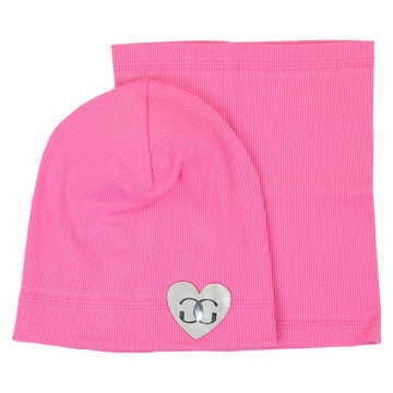 Hat and scarf set for girls fuchsia Gracek 2027-11-7325-21