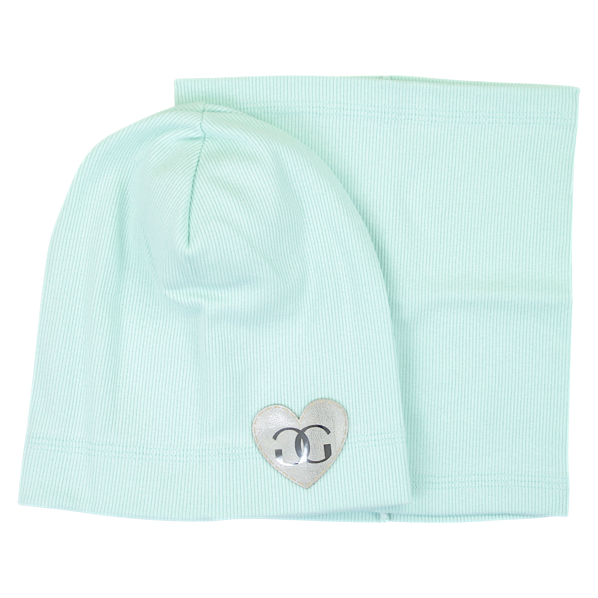 Set of hat and scarf for girls mint Gracek 2027-11-7325-32