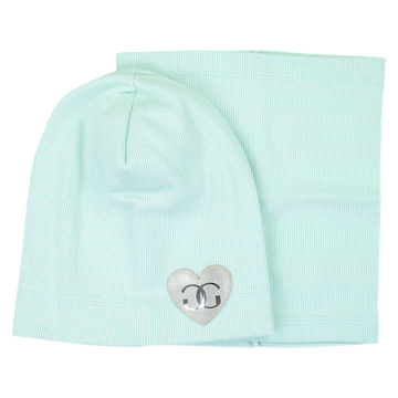 Set of hat and scarf for girls mint Gracek 2027-11-7325-32
